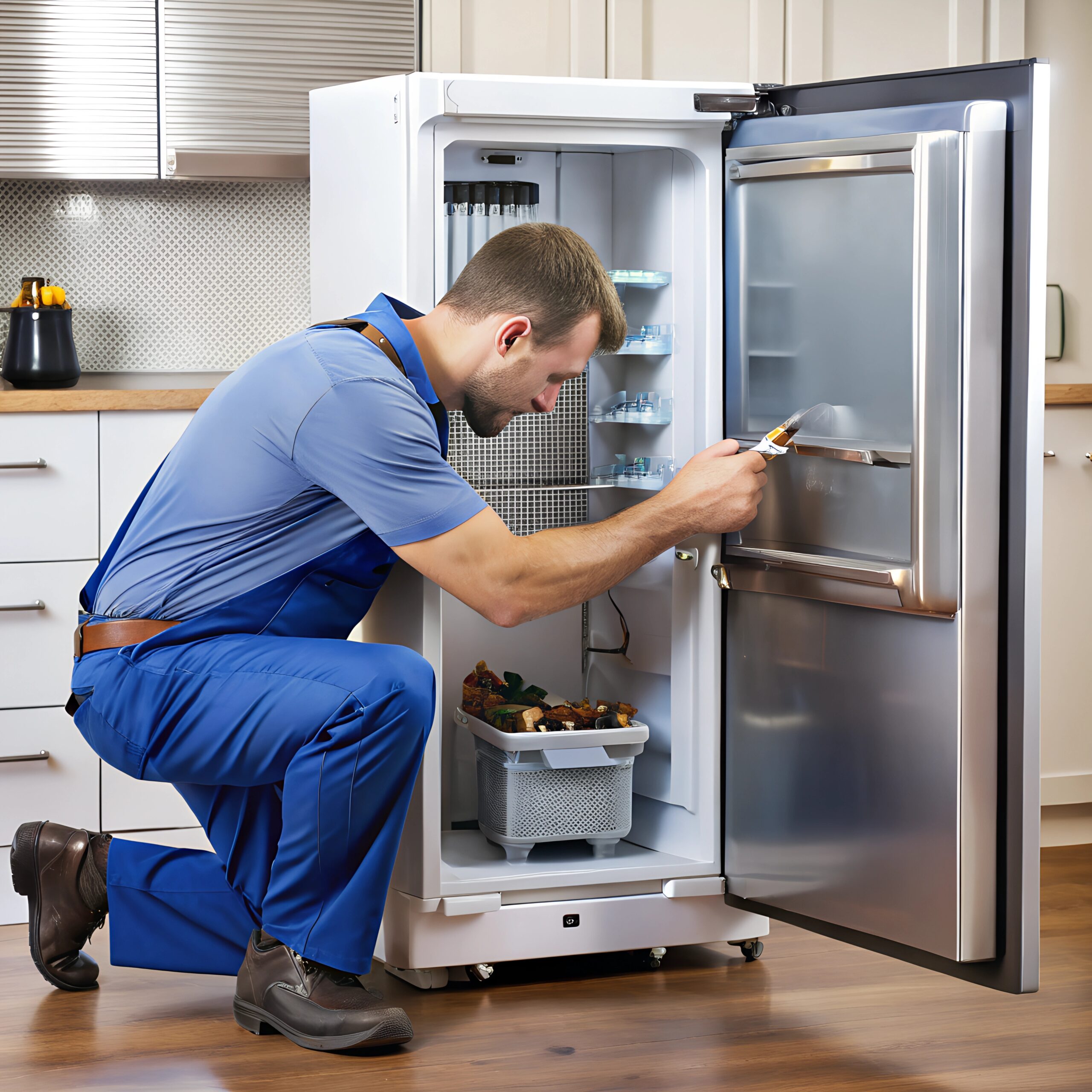 refrigerator-with-malfunctioning-ice-maker-being-repaired
